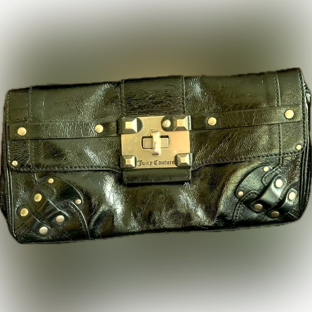 Juicy Couture Black Patent Leather Clutch